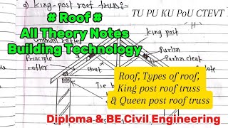 RoofAll theory notesBuilding Technology BE amp Diploma Civil TU KU PoU CTEVT Purbanchal University [upl. by Stearn]