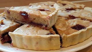 BEST BAKEWELL TART RECIPEBAKEWELL TARTBAKEWELLBAKEWELL TART RECIPE FRANGIPANE TART BRITISH FOOD [upl. by Neuburger]