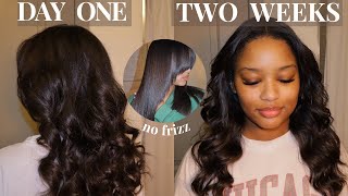 MY UPDATED SILK PRESS ON NATURAL HAIR  HOW TO AVOID HUMIDITY AND MAINTAIN CURLS FOR 2 WEEKS [upl. by Enytnoel]