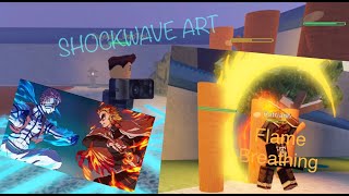 SHOCKWAVE DEMON ART amp FLAME BREATHING SHOWCASE Slayer Tycoon 3  Roblox [upl. by Kraska641]