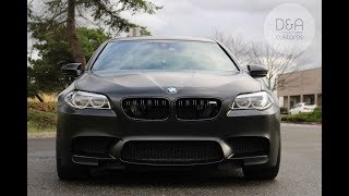 2014 BMW M5 F10 wrapped in satin black  Seattle car wraps  Bellevue wrap [upl. by Ystap]