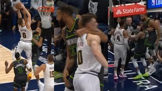 Russell Westbrook tries to fight Rudy Gobert after Christian Braun dunked on Rudy 🫢 [upl. by Yhtak]