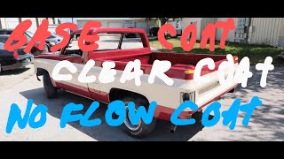 Refinishing the short bed CHEVY pickup truck in open air quotBASE COAT CLEAR COATquot and no flow coats [upl. by Hecker]