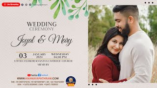 JOYAL amp MARY  WEDDING CEREMONY  MEMURY  03012024 [upl. by Ecadnarb]