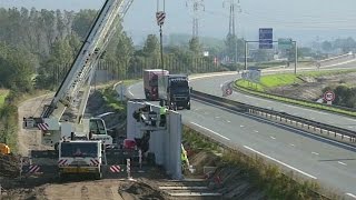 Calais starts construction of antimigrant wall [upl. by Ettenna]