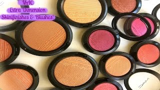 MAC Extra Dimension Skinfinish  Blushes HAUL ALL SHADES [upl. by Sixela]