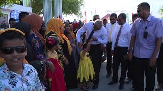 President Solih arrives in Villingili Island of North Huvadhu Atoll [upl. by Annovad]