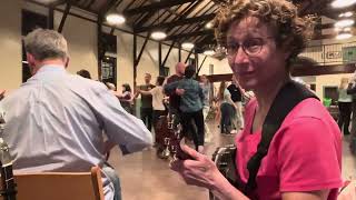 Tombigbee Waltz at Contradance  Trolley Barn  Moonshine on banjolin with Folk Orchestra [upl. by Zetta]