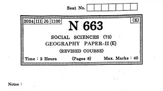 MH 10th Geography SSC Board Paper 2024  Geography SSC Board Question Paper 2024 [upl. by Ainet]