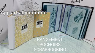 RANGEMENT POCHOIRS avec des albums action SCRAPBOOKING [upl. by Annaj102]