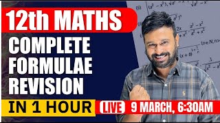 12th Maths Complete Formulae Revision 🔥In One Hour  Class 12 Maths Boards 2024 [upl. by Madeline]