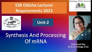 Synthesis And Processing Of mRNA  biologywithsonali ssbodisha zoology mrna [upl. by Einnod]