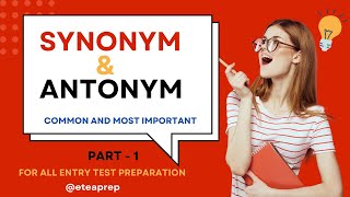 Most important synonyms and antonymsMost Repeateduop entry test preparation for university [upl. by Anihcak]