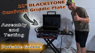 Blackstone Grill w Omnivore 22inch griddle with folding legs  Assembly Seasoning and First Cook [upl. by Casey280]