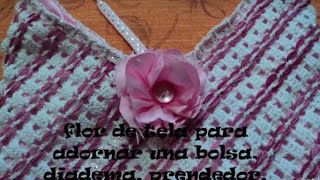 TUTORIAL FLOR DE TELA PARA ADORNAR UNA BOLSADIADEMA PRENDEDOR ETC  Labores Angélika [upl. by Fanning343]