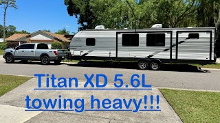 Titan XD Pro 4X 56 gas pulling heavy camper review and thoughts [upl. by Larue]