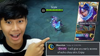 NEW CHOU ECHO SKIN  MOONTON GIVE ME EARLY ACCESS [upl. by Htebazil]