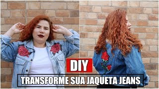 CUSTOMIZAÇÃO DE JAQUETA JEANS  DIY [upl. by Cordey]