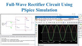 full wave rectifier circuit simulation using PSpice [upl. by Encrata]