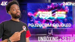 The Best Monitor Of 2024  ASUS PG32UCDM 4K 240Hz  Unboxing  Basic Settings Setup [upl. by Susanne]