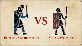 ROME II Total War  Pontic Swordsmen VS Spearwomen [upl. by Airetnahs]