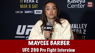 Maycee Barber slams Julianna Pena wants to finish quotGATEKEEPERquot Katyln Cerminara  UFC 299 [upl. by Grubb209]