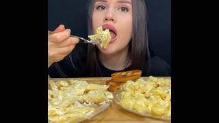 ASMR CREAMY PASTA  MAC N CHEESE MUKBANG asmreating mukbang pasta [upl. by Radborne]