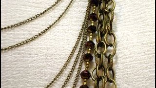 Multi Strand Chain Necklace Tutorial [upl. by Ardyaf447]