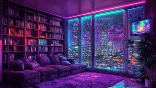 Cyberpunk Neon City  Peaceful Meditation Music amp Soothing Rain Sounds for Mind Relaxation amp Healing [upl. by Eisned]