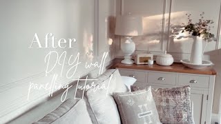 DIY wall panelling Tutorial and finished look [upl. by Attenborough739]