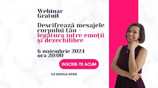 Webinar  Descifrează mesajele corpului tău  legătura între emoții și dezechilibre [upl. by Sanalda]