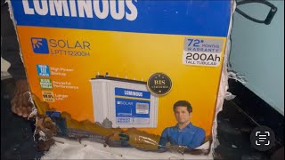 Luminous Solar LPTT12200H Battery Unboxing and review installation [upl. by Kerby]