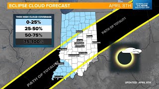 Satellite shows cloud coverage over Indiana ahead of Total Solar Eclipse [upl. by Dinah]