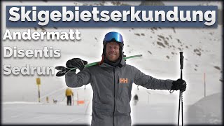 Skifahren in Andermatt  Sedrun  Disentis amp Gemsstock [upl. by Marler]