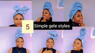 Quick gele Tutorial  simple gele styles with Rubber band  DIY [upl. by Aihcats]