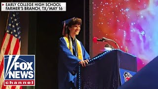 WATCH HS valedictorian delivers tearjerking speech hours after fathers funeral [upl. by Adnalay473]