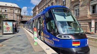 Straßenbahn Strasbourg  Mitfahrt in der kompl C von Gare Centr bis Neuh Rodolp R im Citadis404 [upl. by Nailuj930]