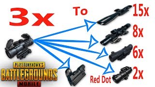 Convert 3x Scope To 15x 8x 6x 4x 2x amp Red Dot  Insane Glitch  PUBG Mobile [upl. by Pietra261]