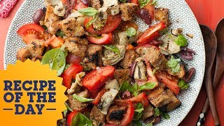 Recipe of the Day Giadas Italian Panzanella Salad Everyday Italian  Food Network [upl. by Akiehsat]