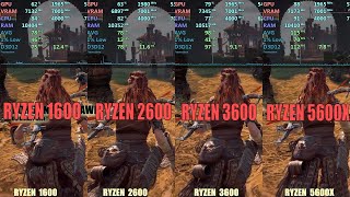 Ryzen 1600 vs 2600 vs 3600 vs 5600X  4ghz [upl. by Nylhsoj]