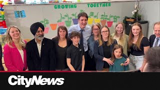 Prime Minster Justin Trudeau stops in Winnipeg to promote school nutrition plan [upl. by Ryhpez]