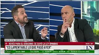 Martín Tetaz quotOjalá que el gobierno insista con la leyquot [upl. by Daisy]