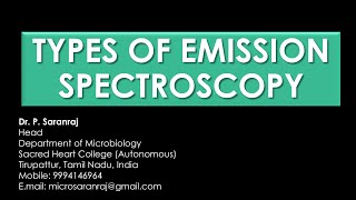 Types of Emission Spectroscopy [upl. by Ainesell]