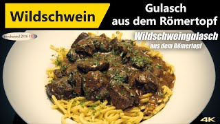 Wildschweingulasch aus dem Römertopf im Backofen mit Spätzle Weihnachtsessen mit Wild [upl. by Domeniga]