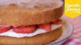 Classic Victoria Sponge Cake Recipe  Cupcake Jemma [upl. by Hpeosj]