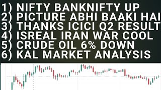 NIFTY BANKNIFTY ANALYSIS FOR TOMO ISREAL IRAN CRUDE OIL IMPACT STOCK MARKET PREDICTION TOMORROW [upl. by Elga]