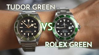 Rolex Submariner Kermit 16610LV VERSUS Tudor Black Bay Harrods  The Better Green Diver [upl. by Clarisse]