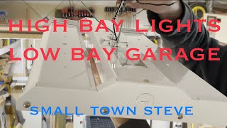 High Bay Lights Low Bay Garage 💡💡 home lighting vlog garage installation smalltownsteve [upl. by Hakaber]