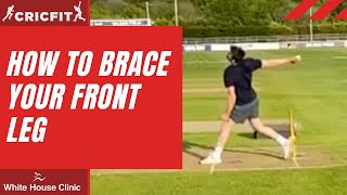 FAST BOWLING TIPS  The braced front leg explained  Cricket fitness training [upl. by Nyliret]