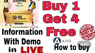 AJIO BUY 1 GET 4 FREE OFFER🔥  AJIO BIG BOLD SALE OFFER😍  HOW TO PURCHASE BUY 1 GET 4 FREE ON AJIO [upl. by O'Carroll]